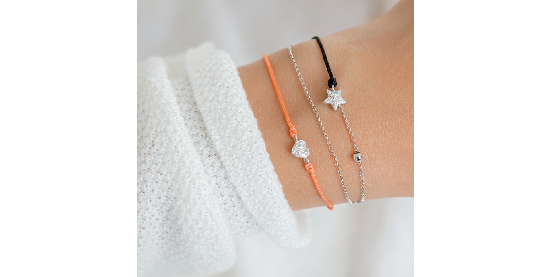 Diamantový náramok so šnúrkou My Heart