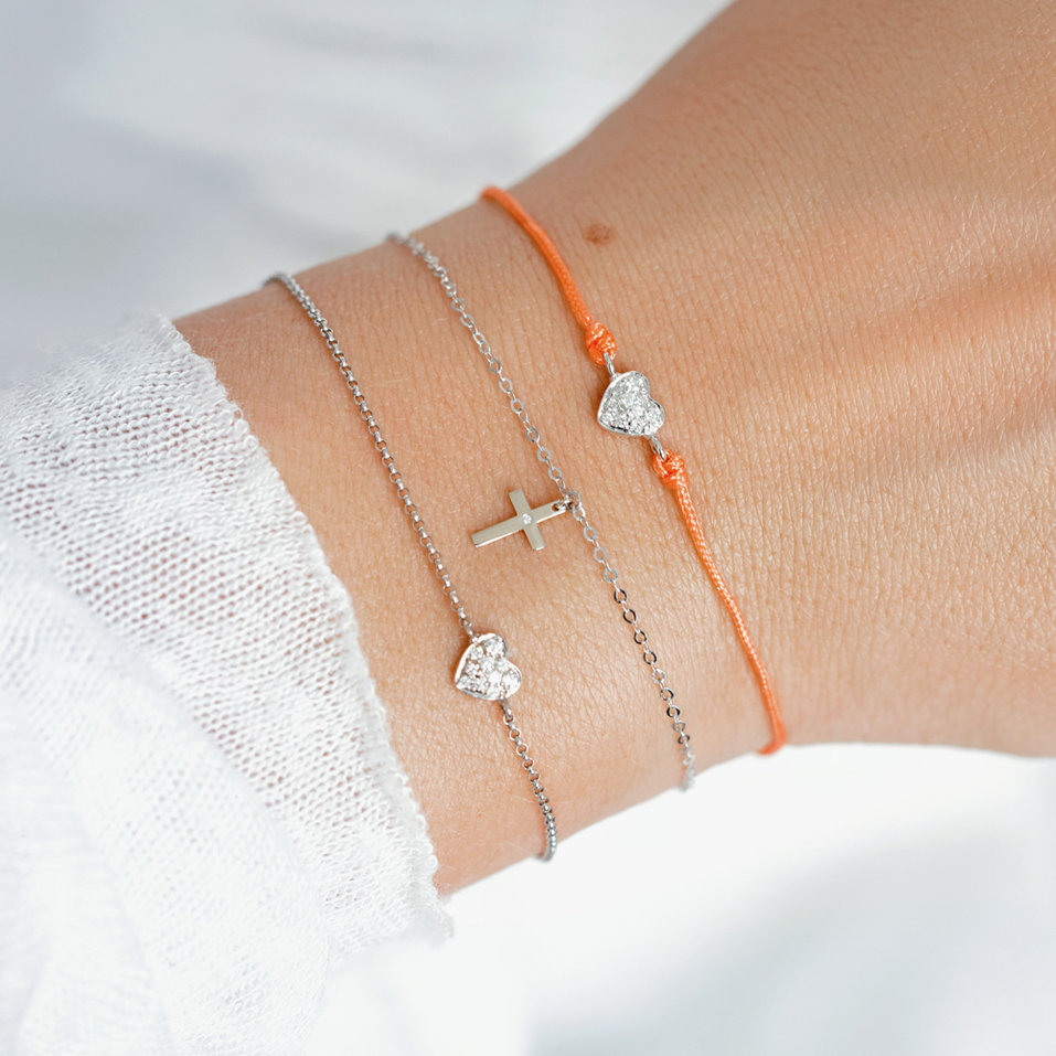 Diamantový náramok so šnúrkou My Heart