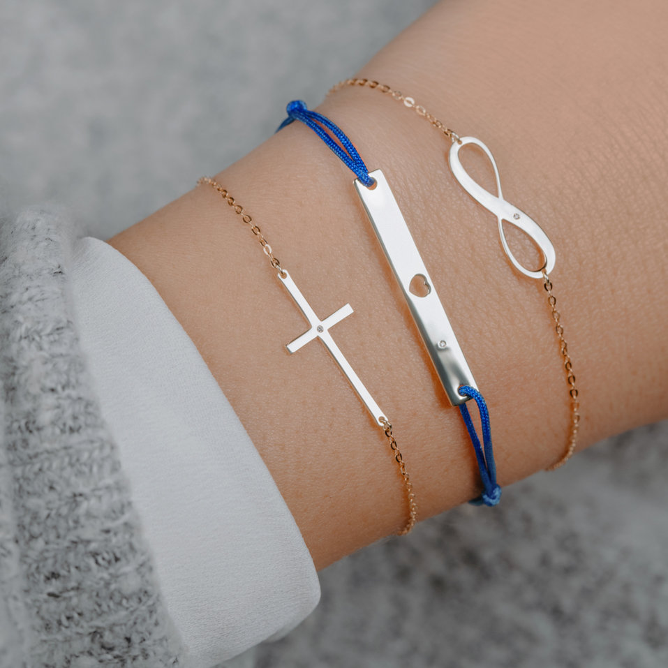 Diamantový náramok so šnúrkou Love U