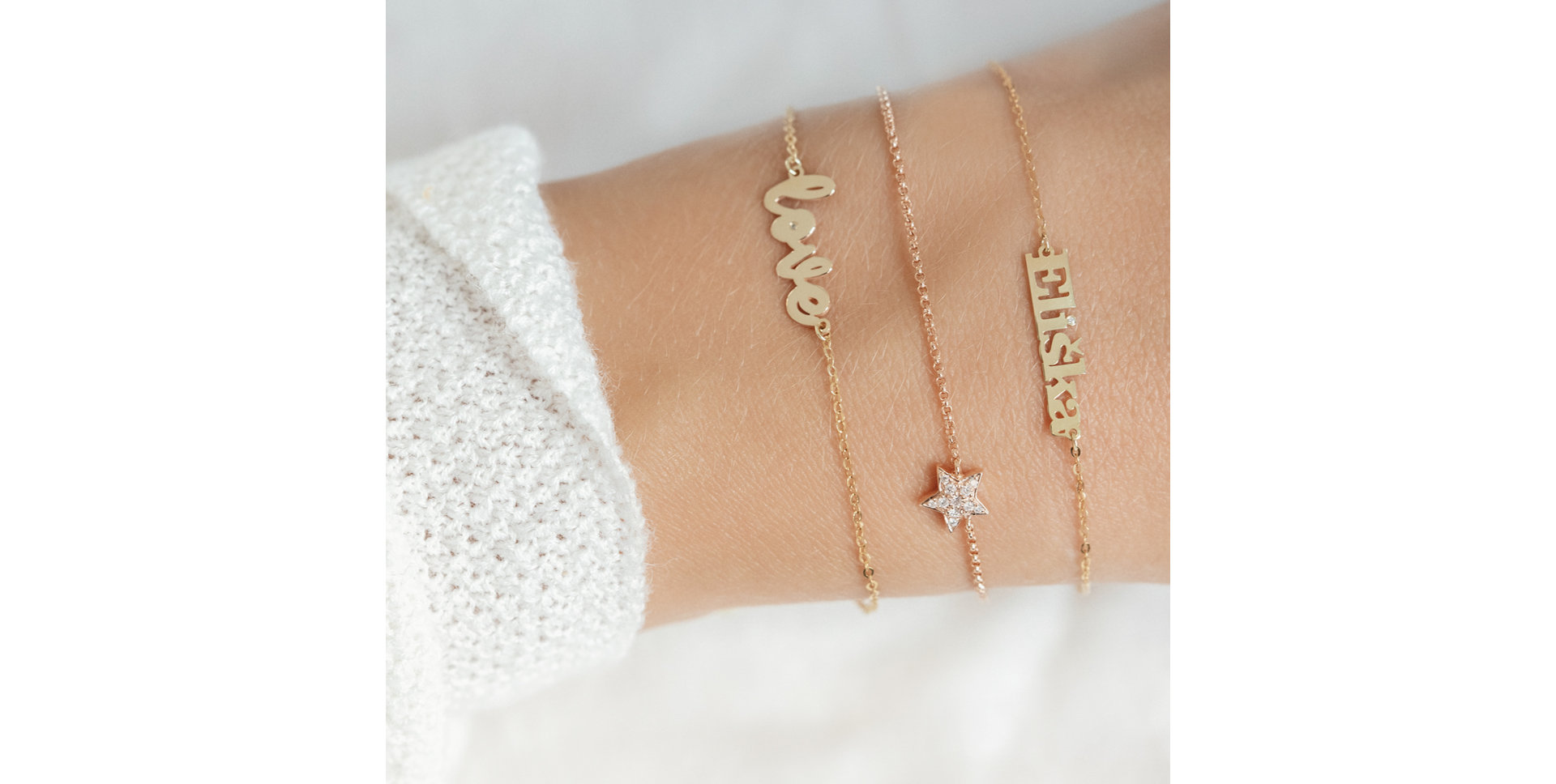 Náramok s diamantom Love