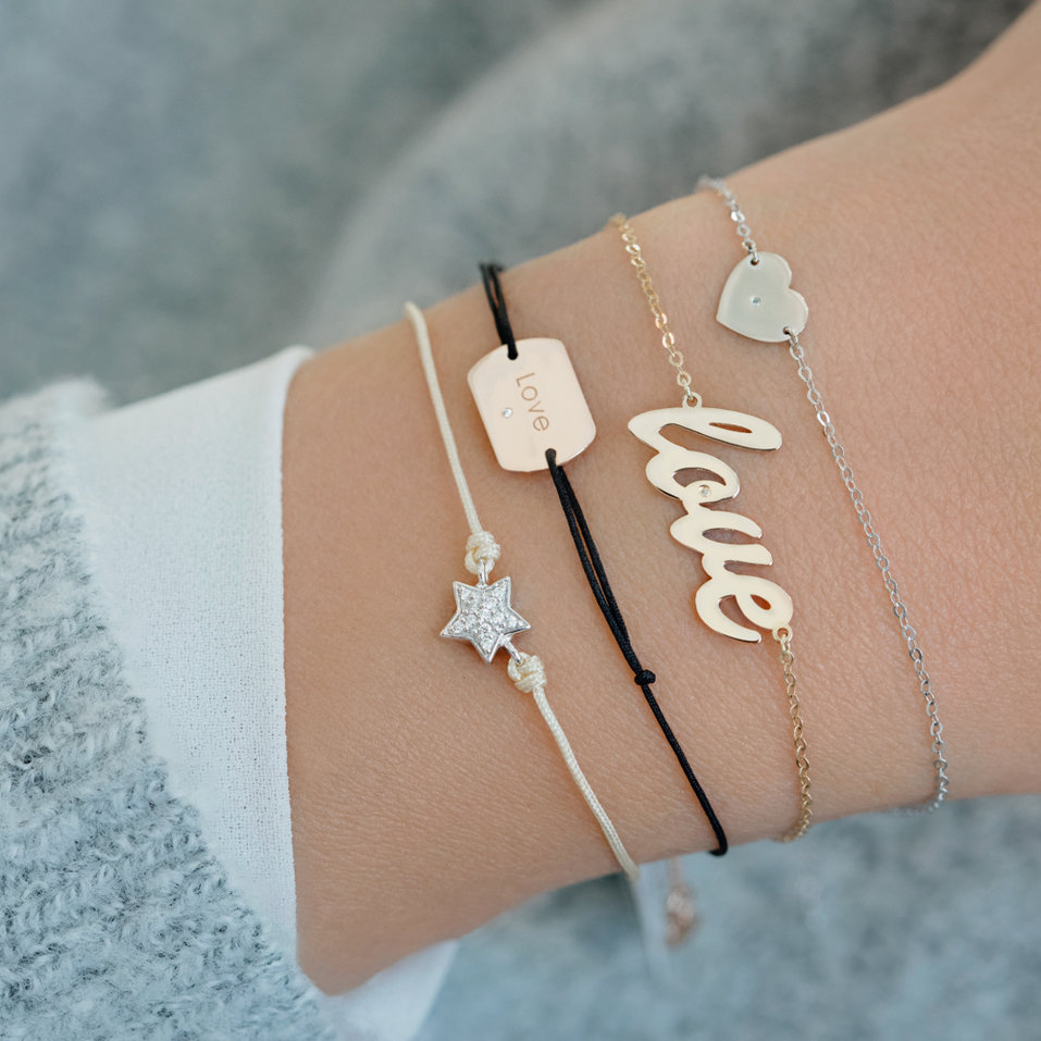 Náramok s diamantom Love