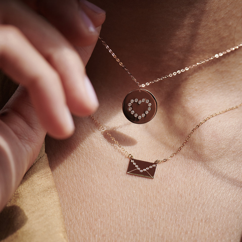 Náhrdelník s diamantmi Diamonds Heart