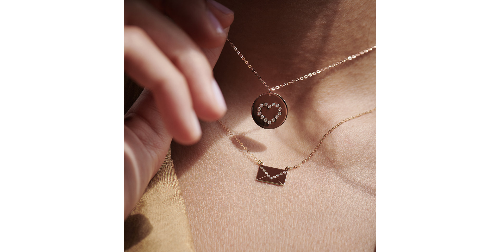 Náhrdelník s diamantmi Diamonds Heart