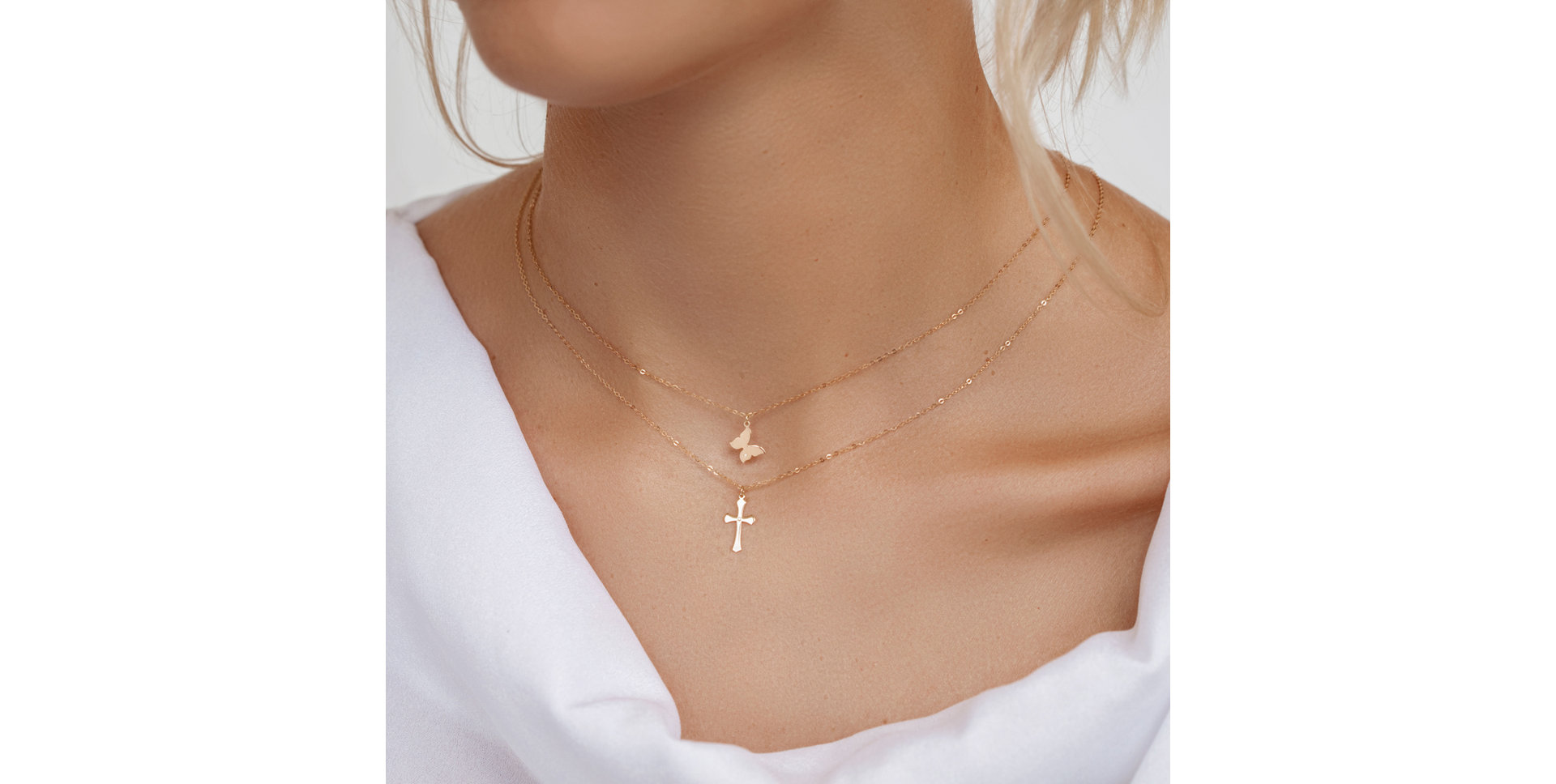 Náhrdelník s diamantom Classic Cross