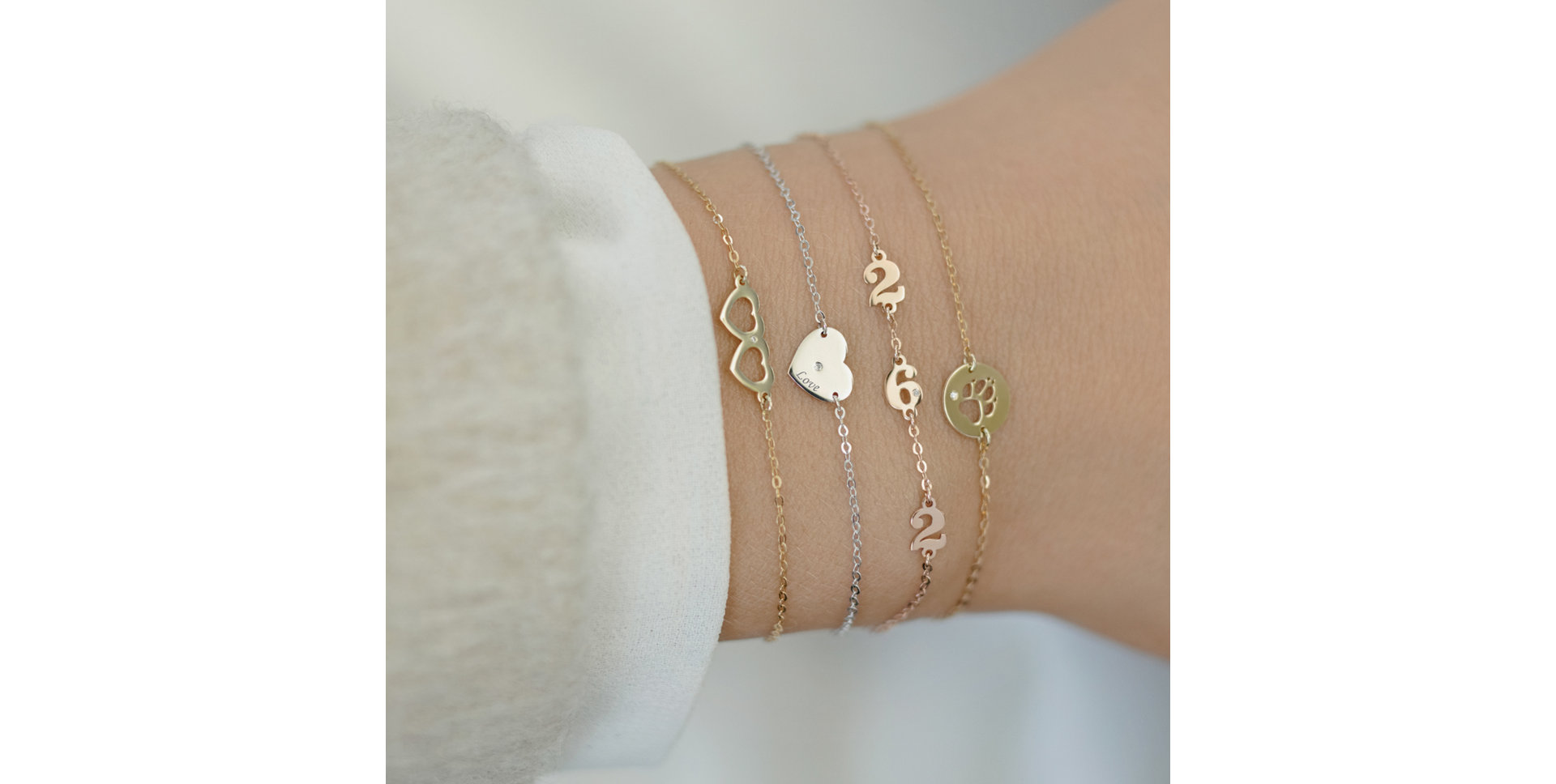 Náramok s diamantom Heart Love