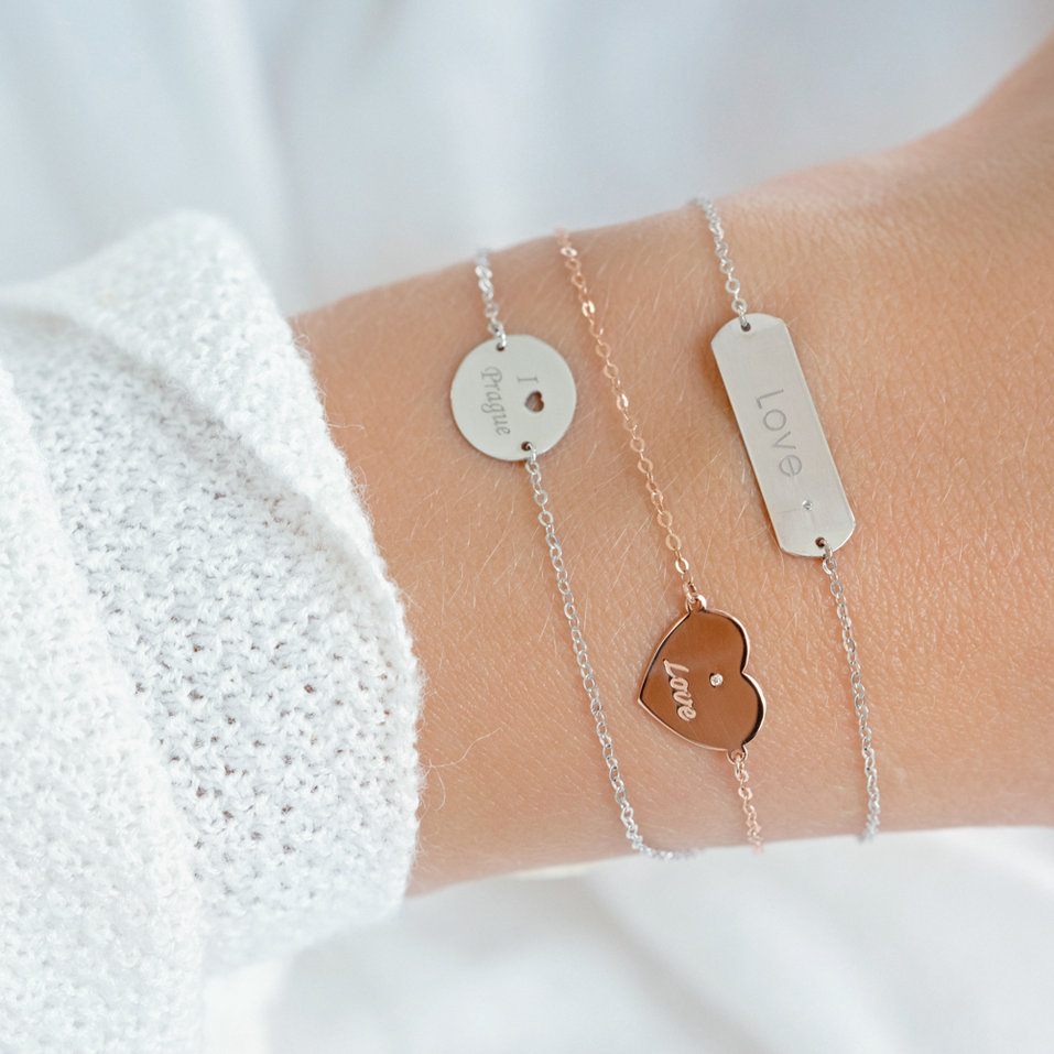 Náramok s diamantom Heart Love