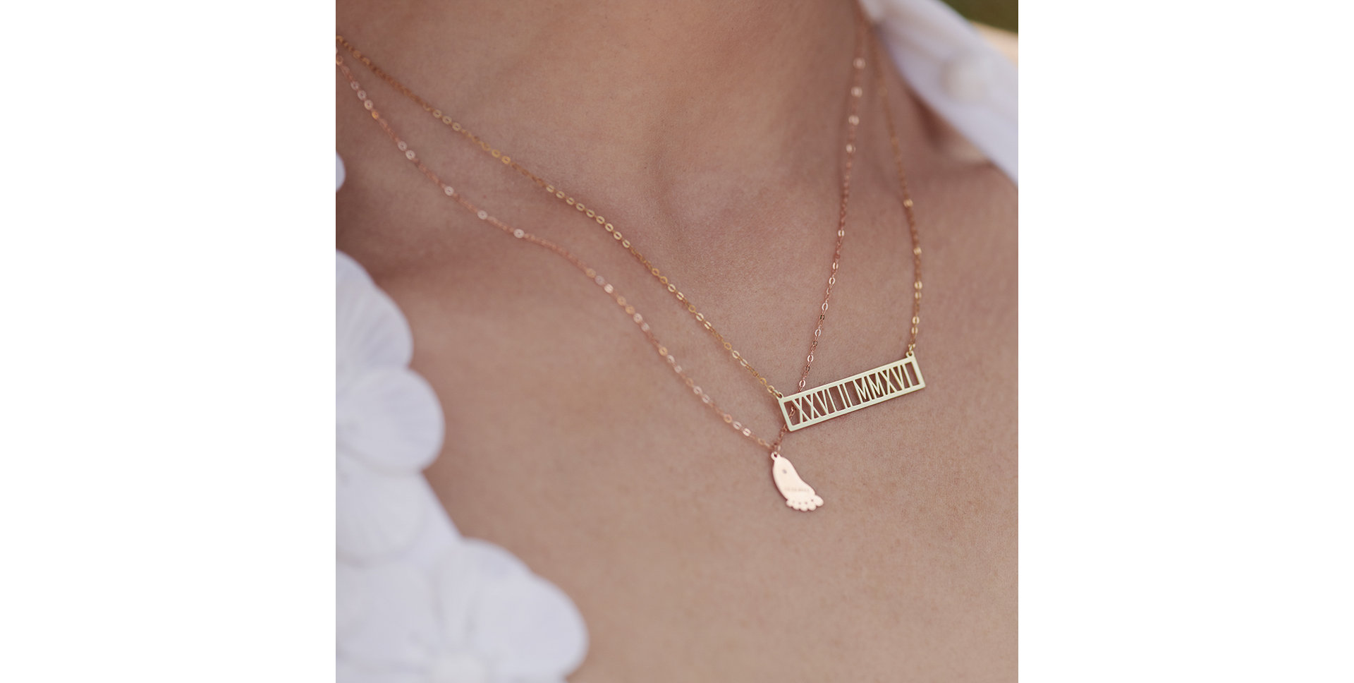 Náhrdelník s diamantom Baby Foot