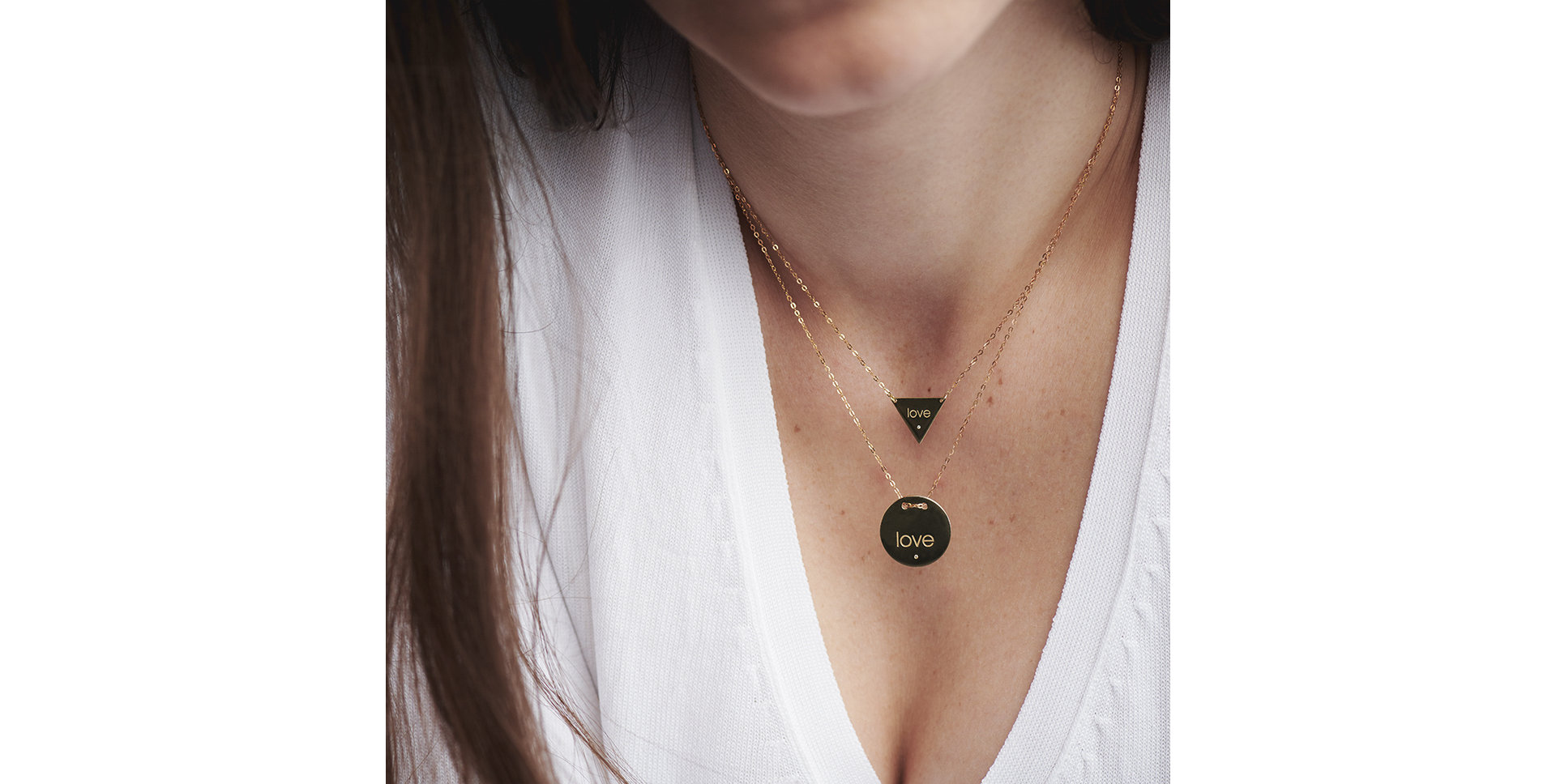 Náhrdelník s diamantom Triangle Love