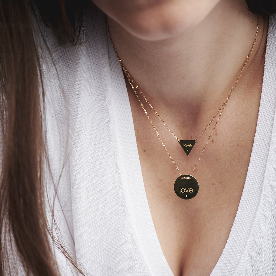 Náhrdelník s diamantom Triangle Love