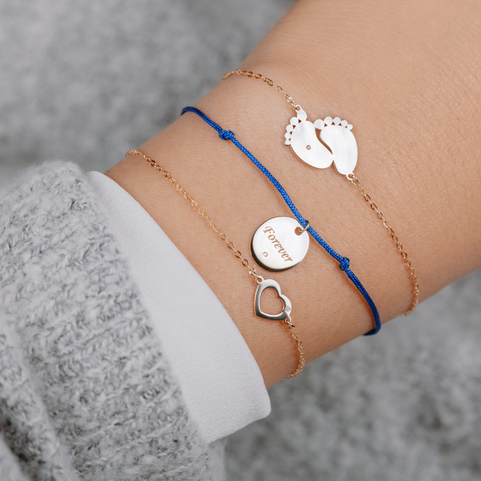 Náramok s diamantom Baby Feet