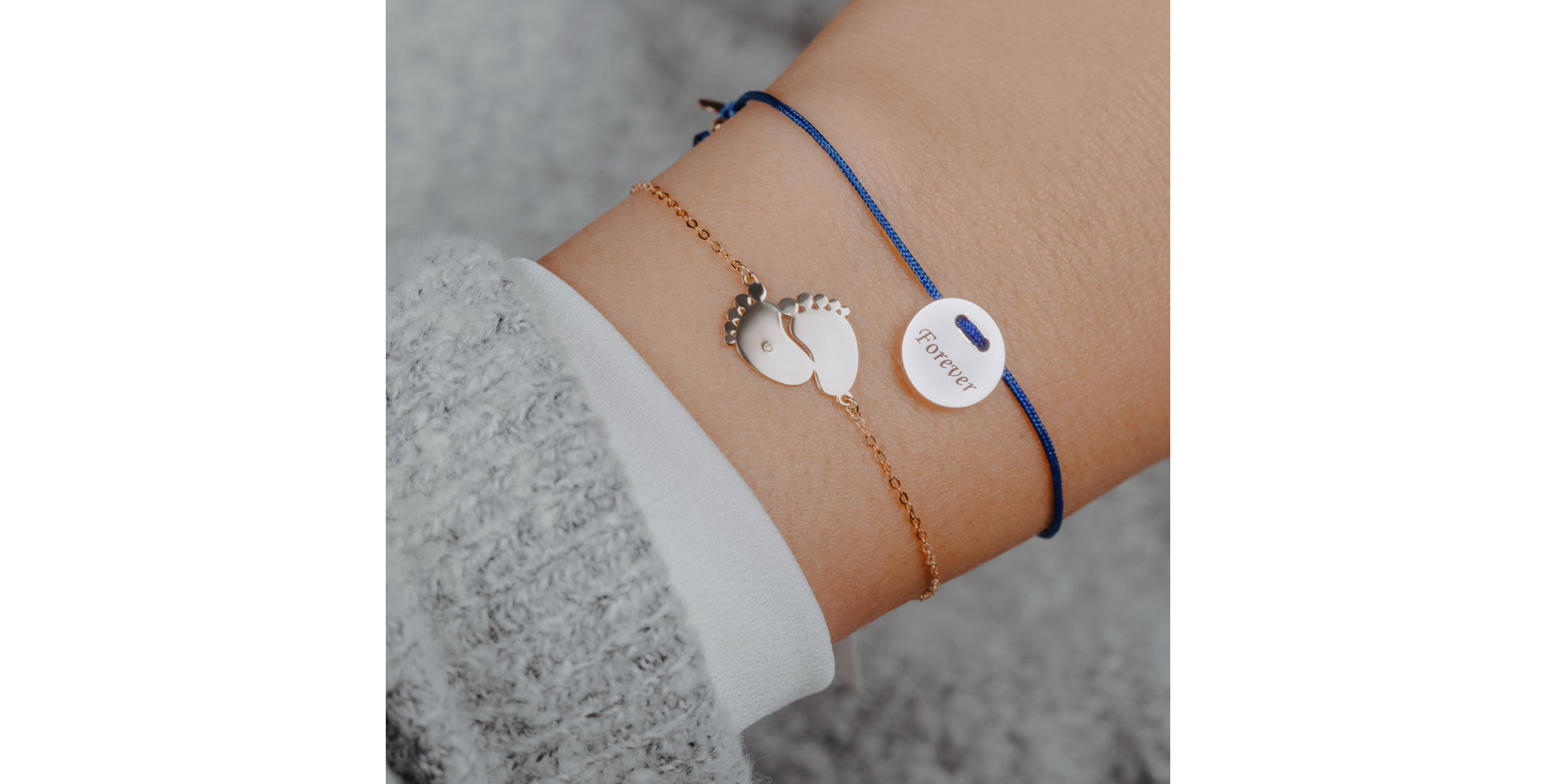 Náramok s diamantom Baby Feet