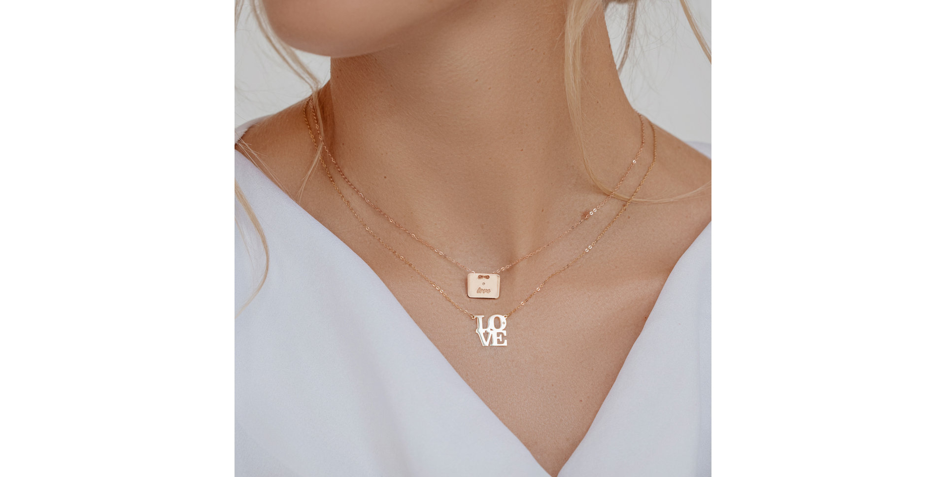 Náhrdelník s diamantom Love