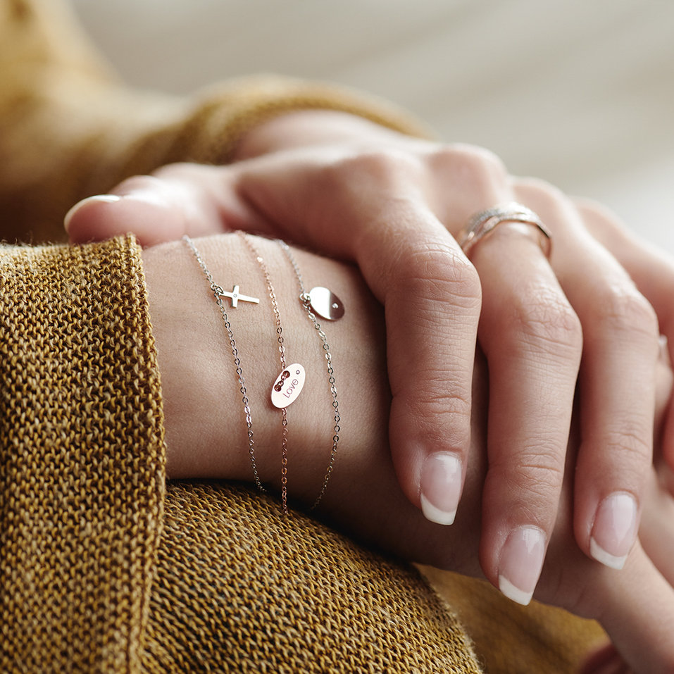 Náramok s diamantom Love Stamp Message