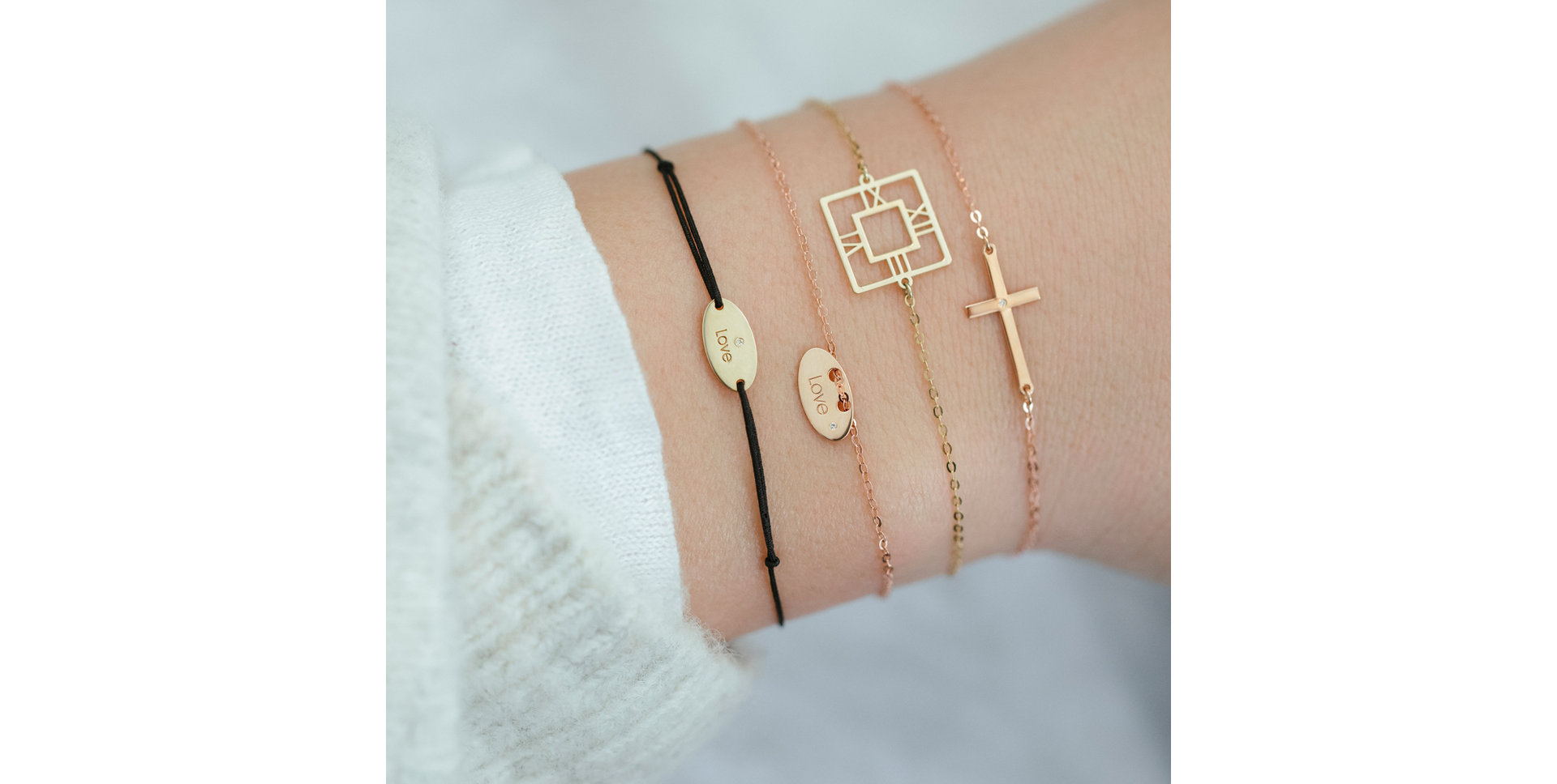 Náramok s diamantom Love Stamp Message