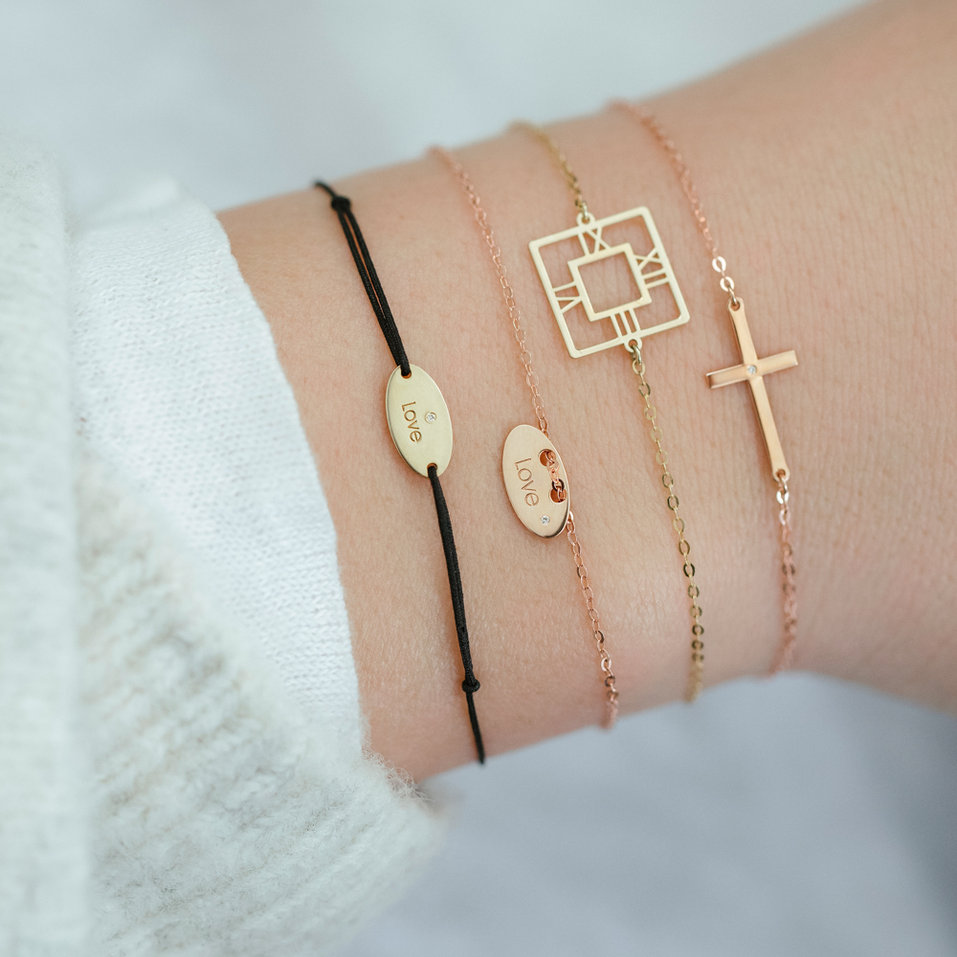 Náramok s diamantom Love Stamp Message