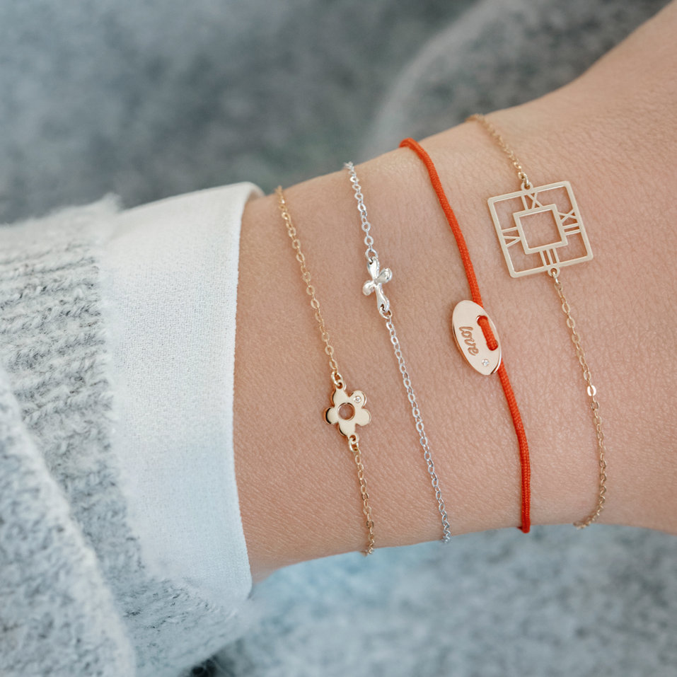 Diamantový náramok so šnúrkou Mini Stamp