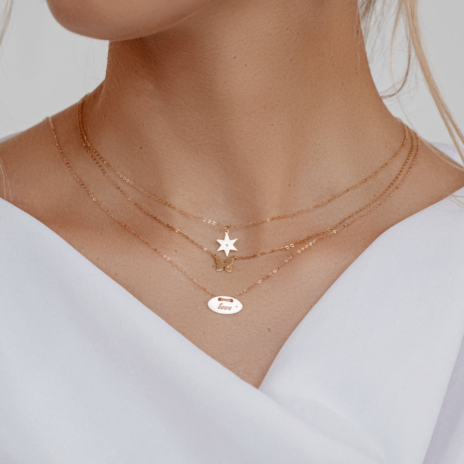 Náhrdelník s diamantom Love Y