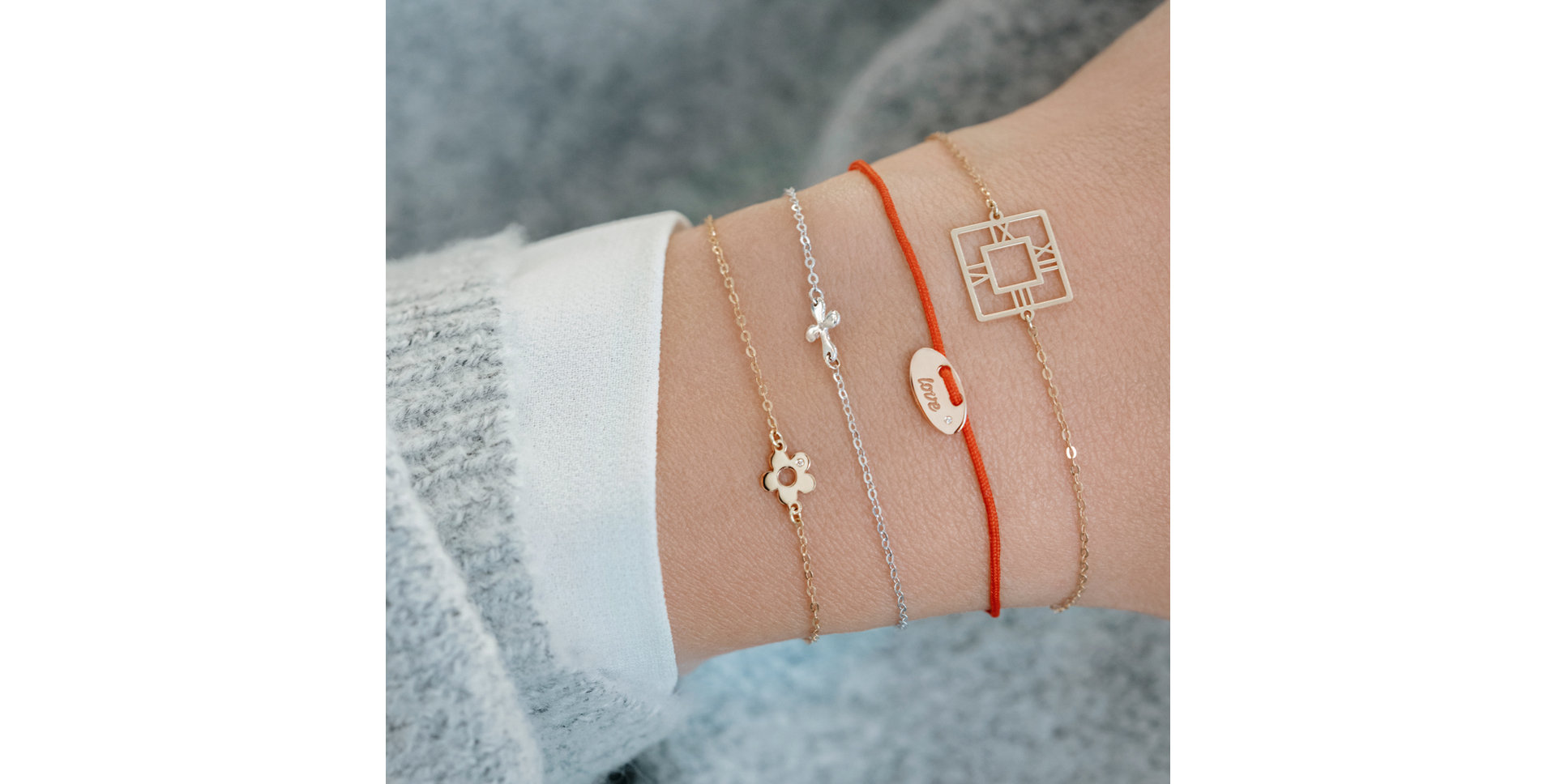 Diamantový náramok so šnúrkou Mini Stamp