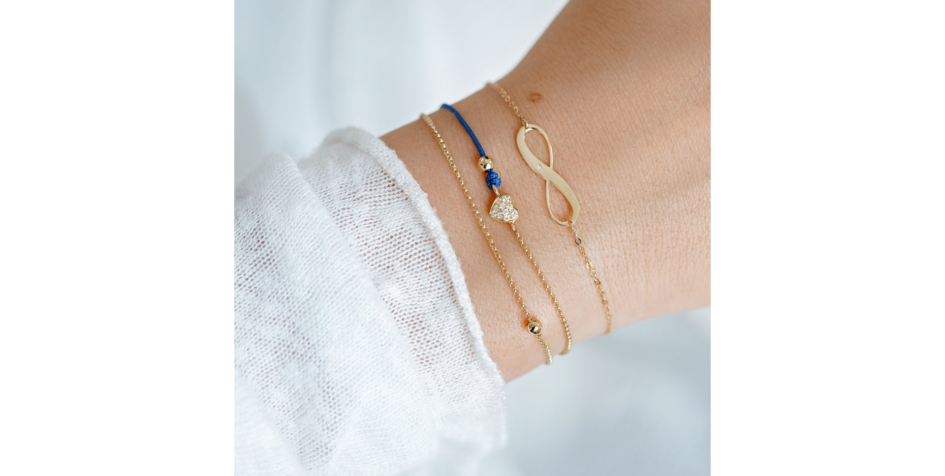 Diamantový náramok so šnúrkou Diamond Heart