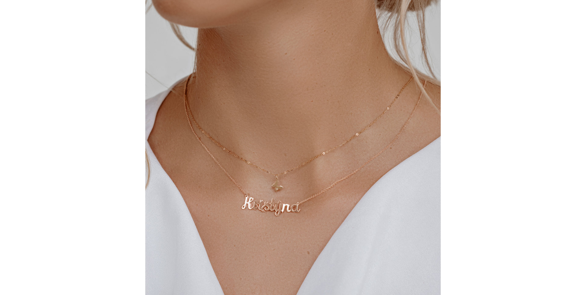 Náhrdelník s diamantom Lovely Butterfly