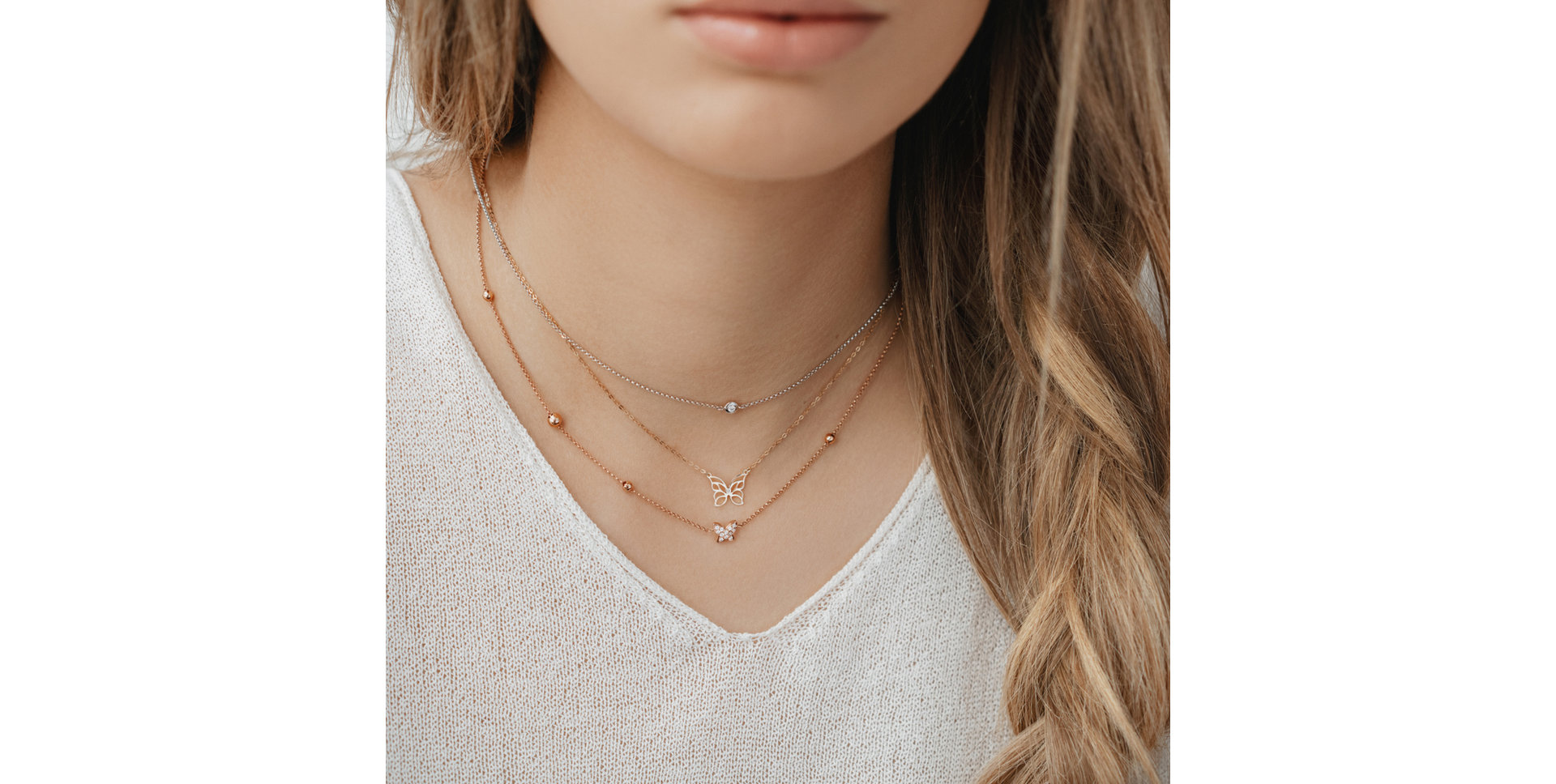 Náhrdelník s diamantom Fantasy Butterfly