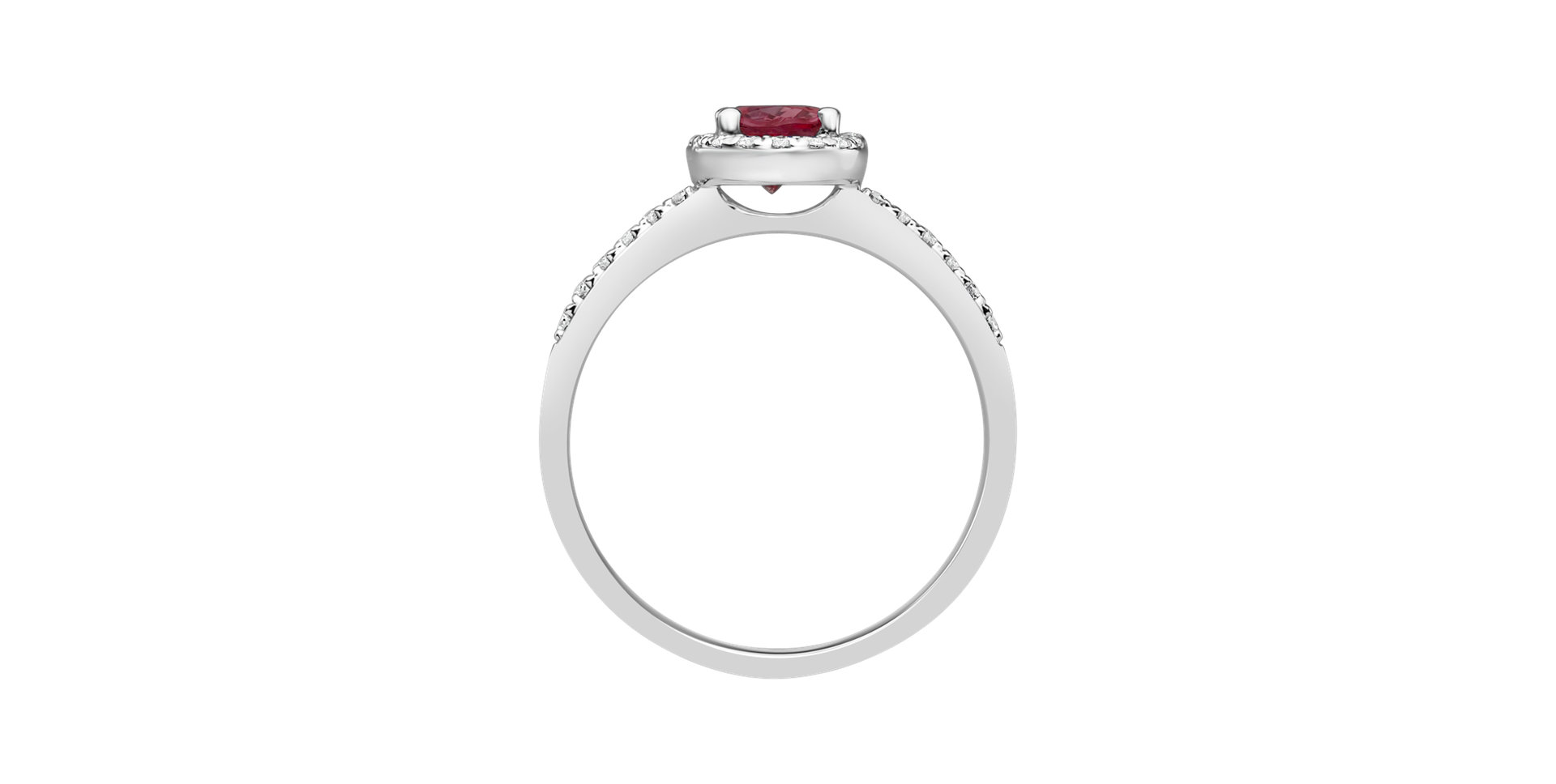 Prsteň s diamantmi a rubínom Princess