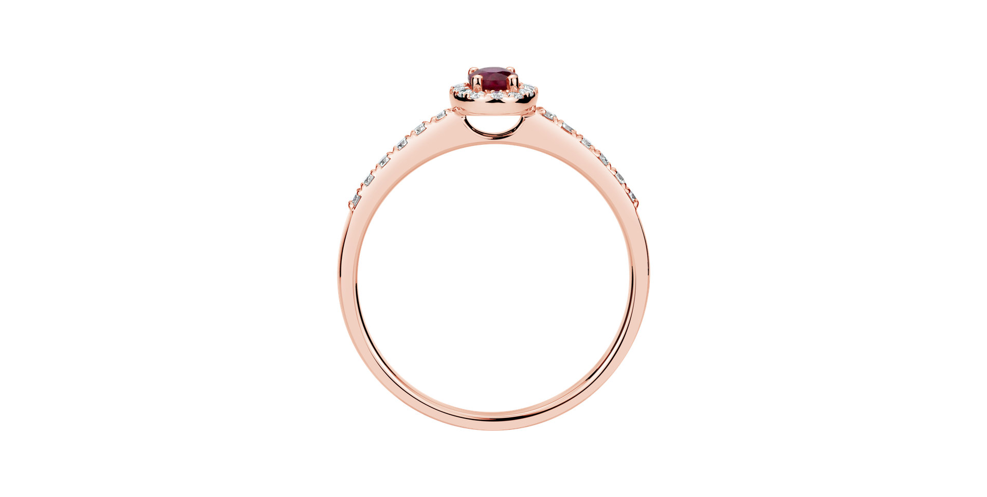 Prsteň s diamantmi a rubínom Princess