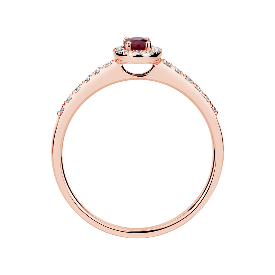 Prsteň s diamantmi a rubínom Princess