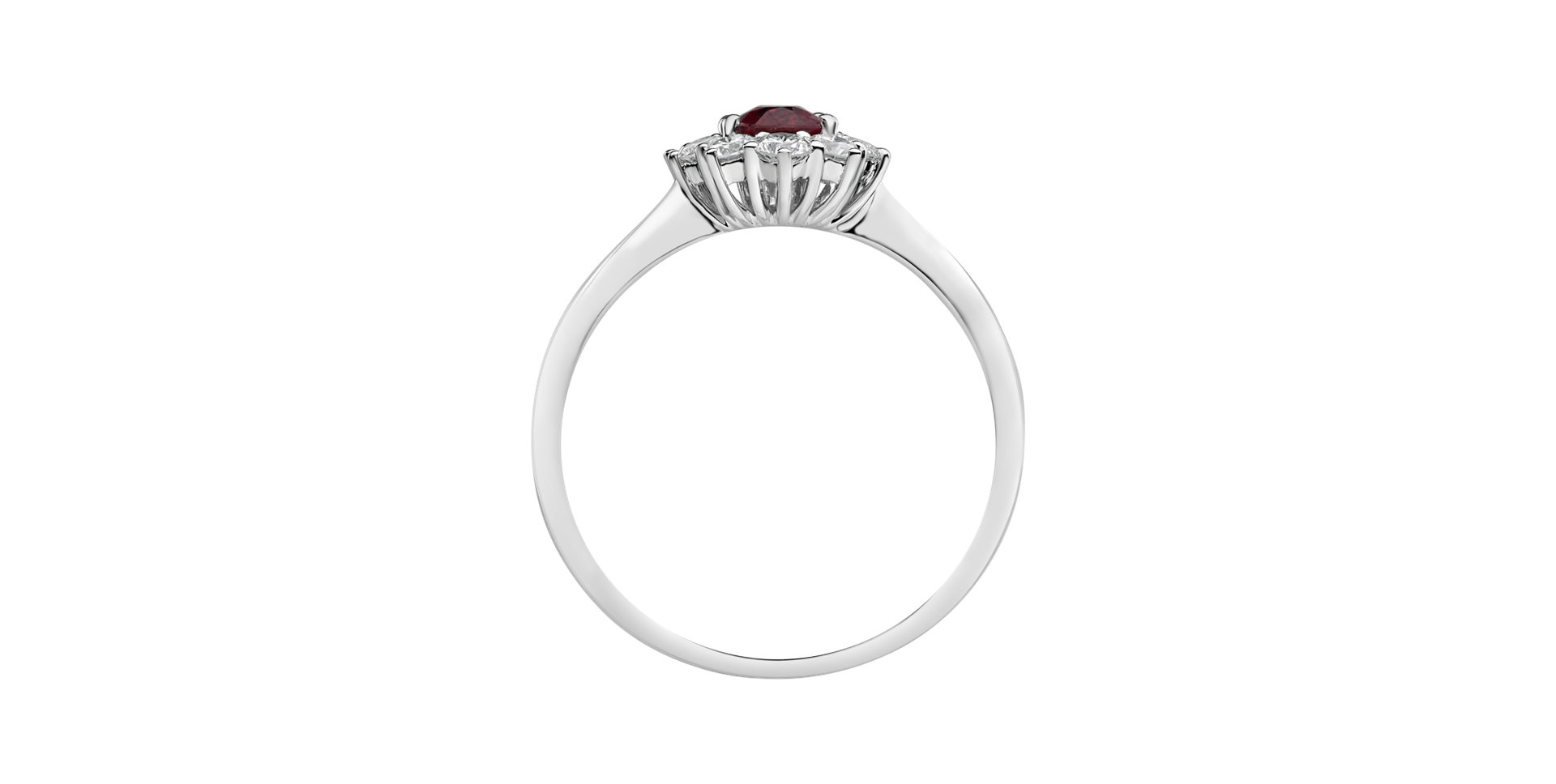 Prsteň s diamantmi a rubínom Princess