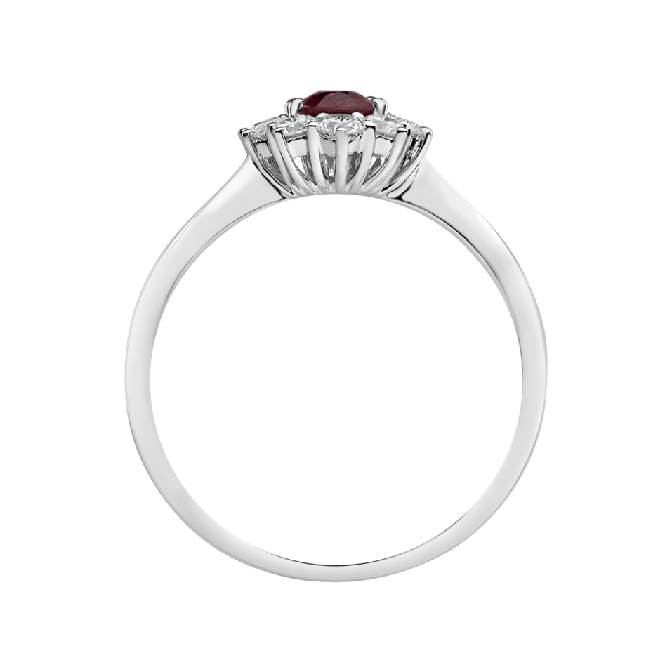 Prsteň s diamantmi a rubínom Princess