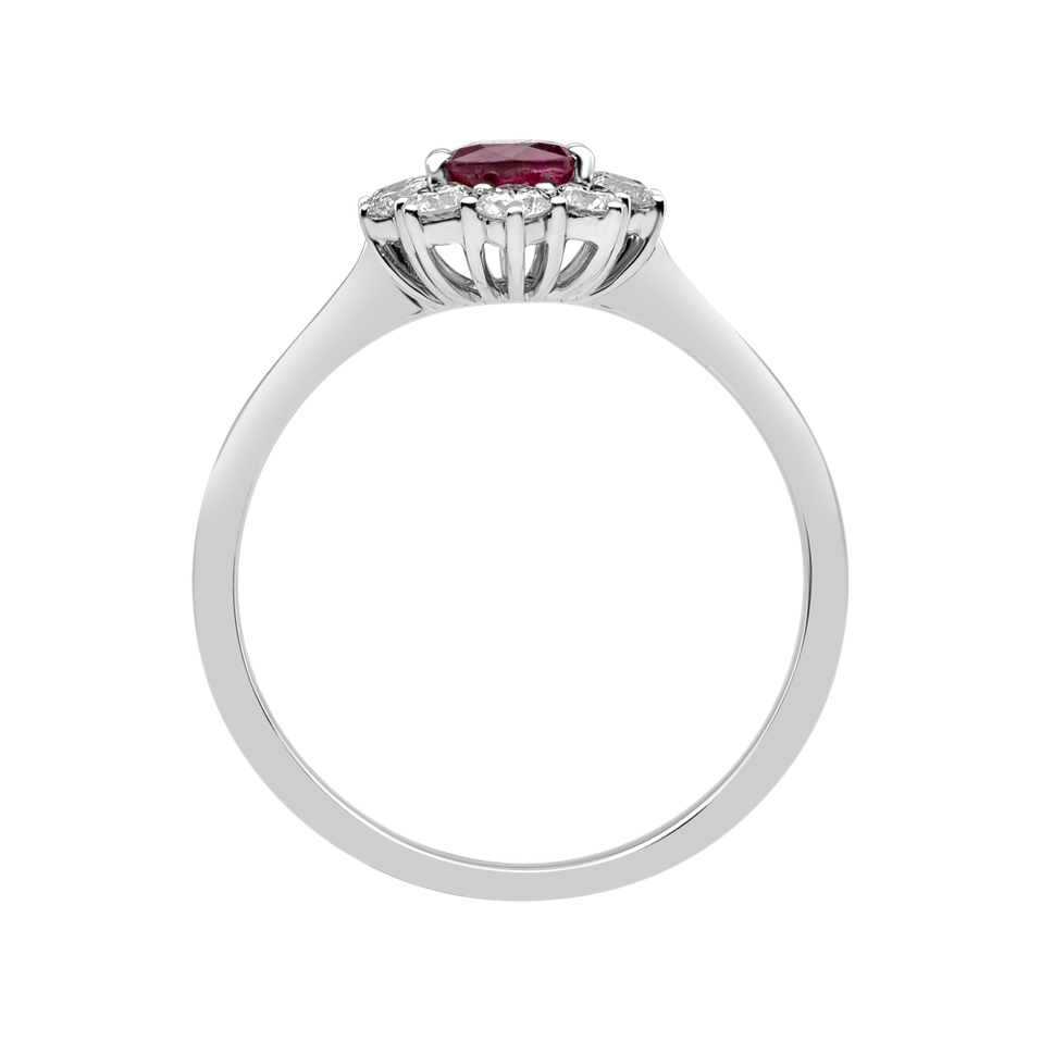 Prsteň s diamantmi a rubínom Princess