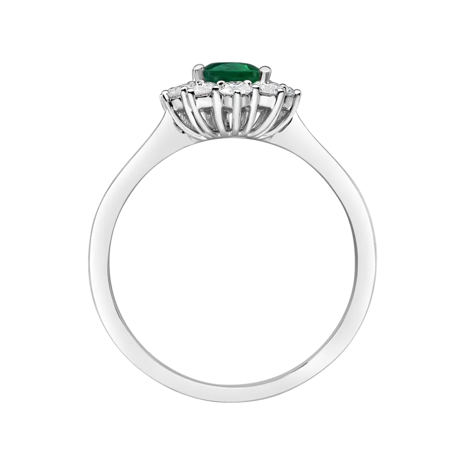 Prsteň s diamantmi a smaragdom Princess