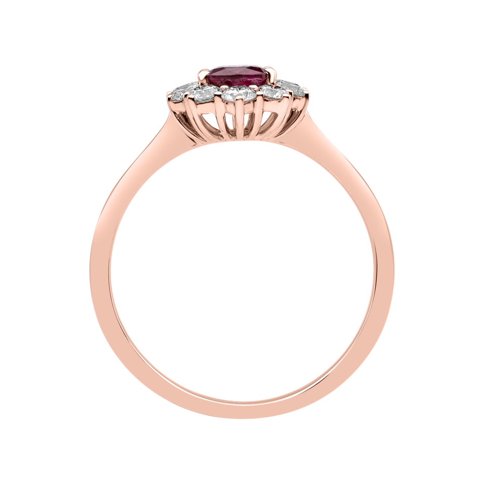 Prsteň s diamantmi a rubínom Princess