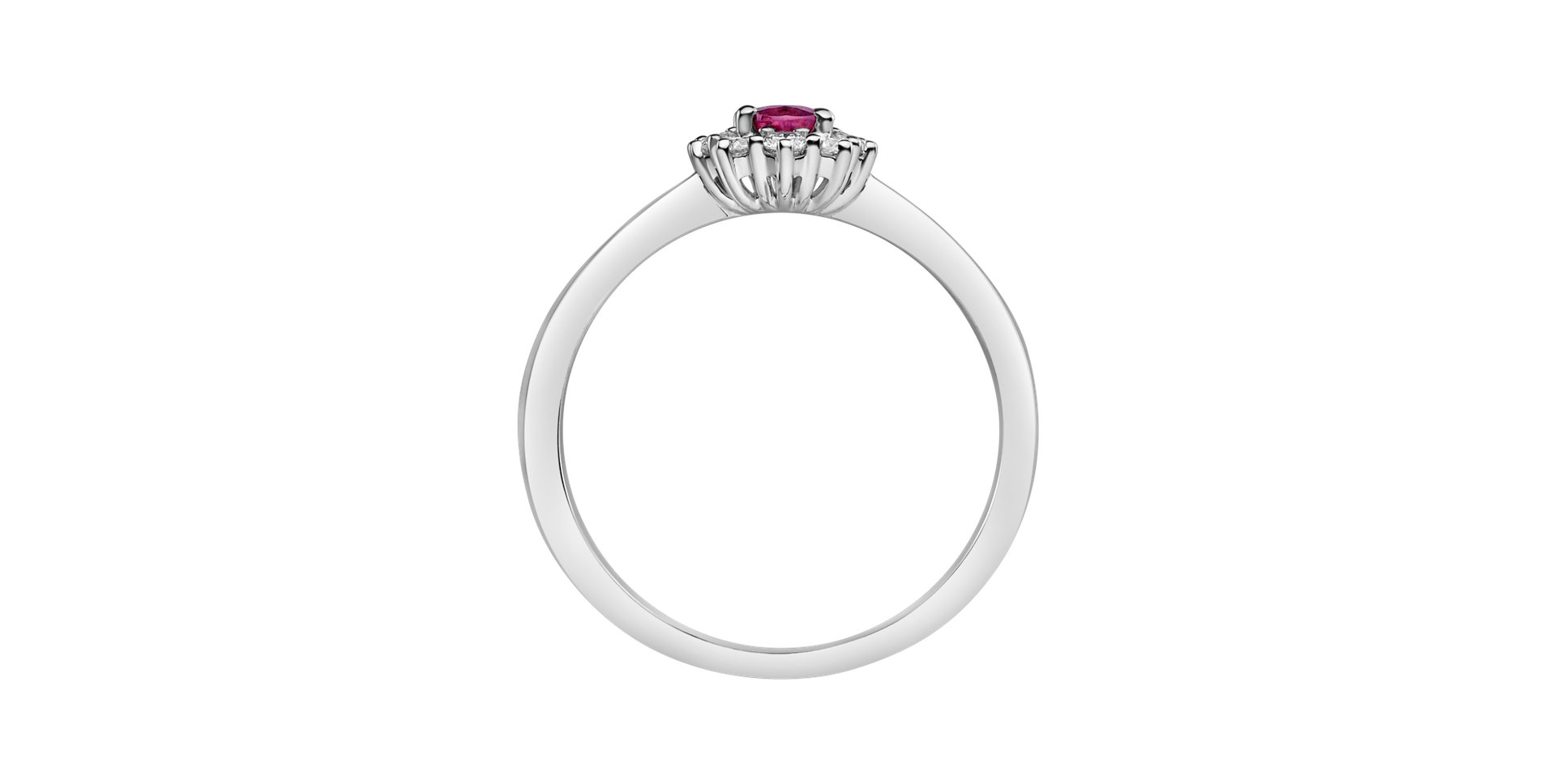 Prsteň s diamantmi a rubínom Princess