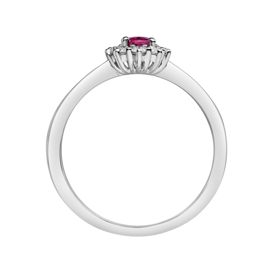 Prsteň s diamantmi a rubínom Princess