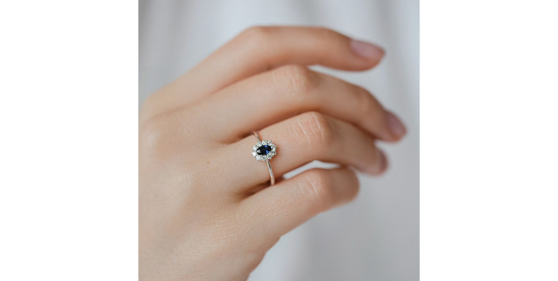 Prsteň s diamantmi a zafírom Princess