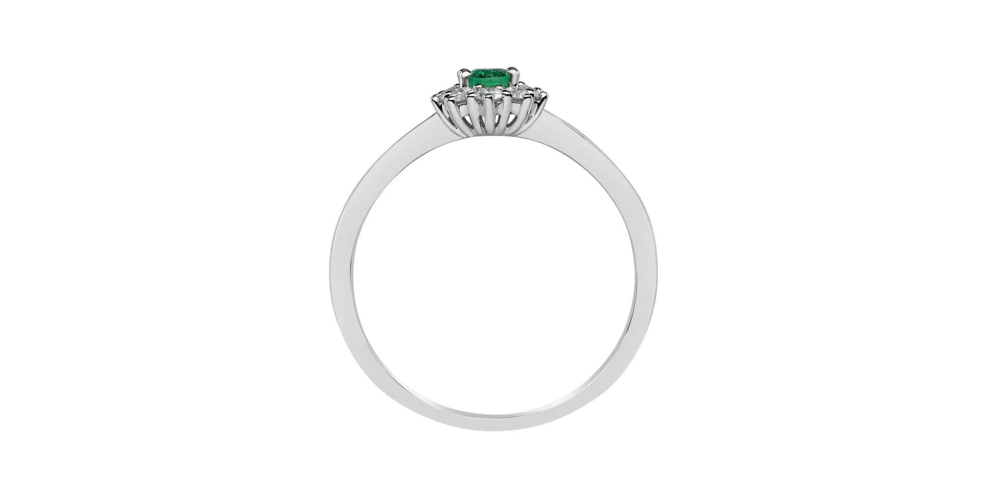 Prsteň s diamantmi a smaragdom Princess