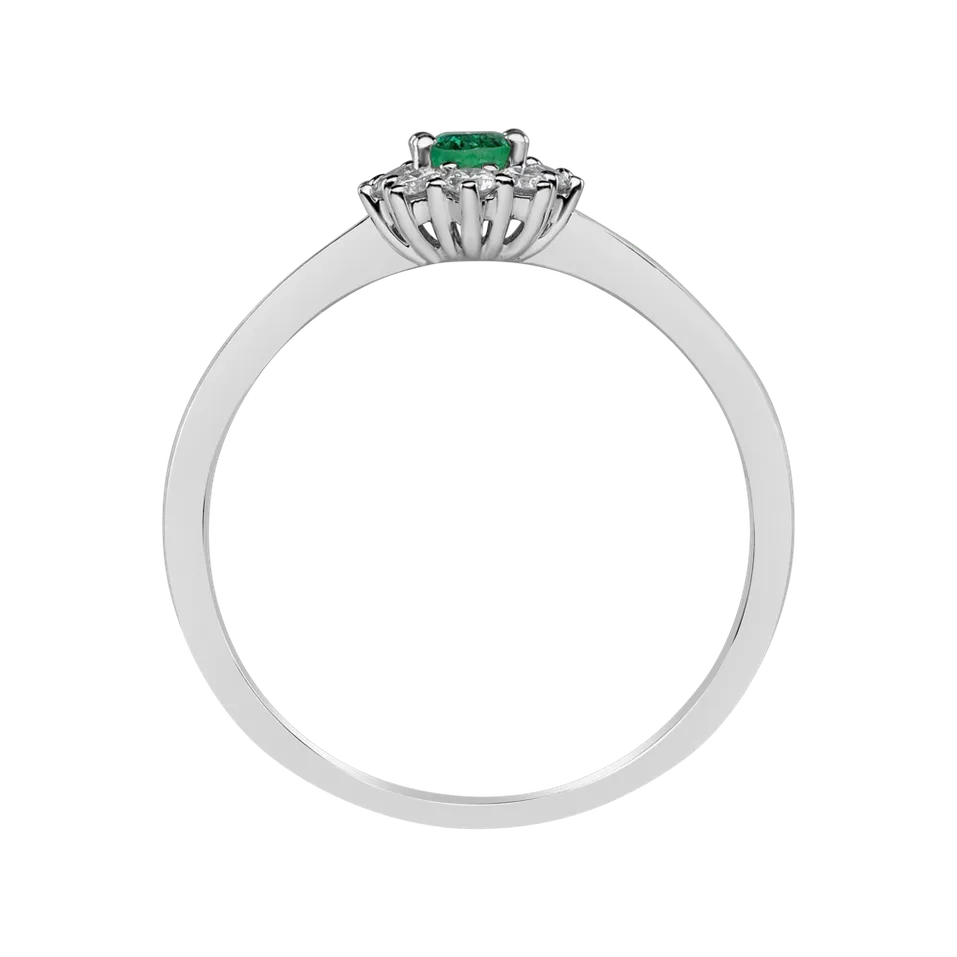 Prsteň s diamantmi a smaragdom Princess