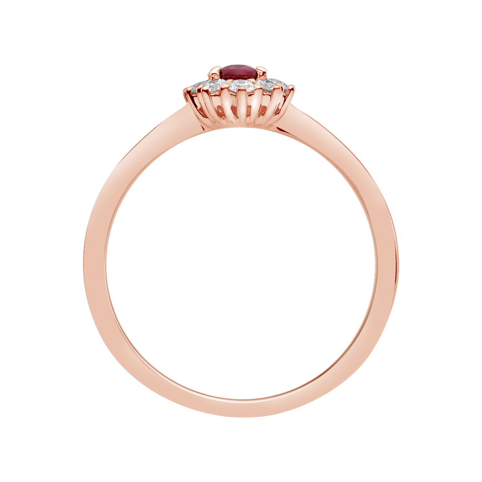 Prsteň s diamantmi a rubínom Princess