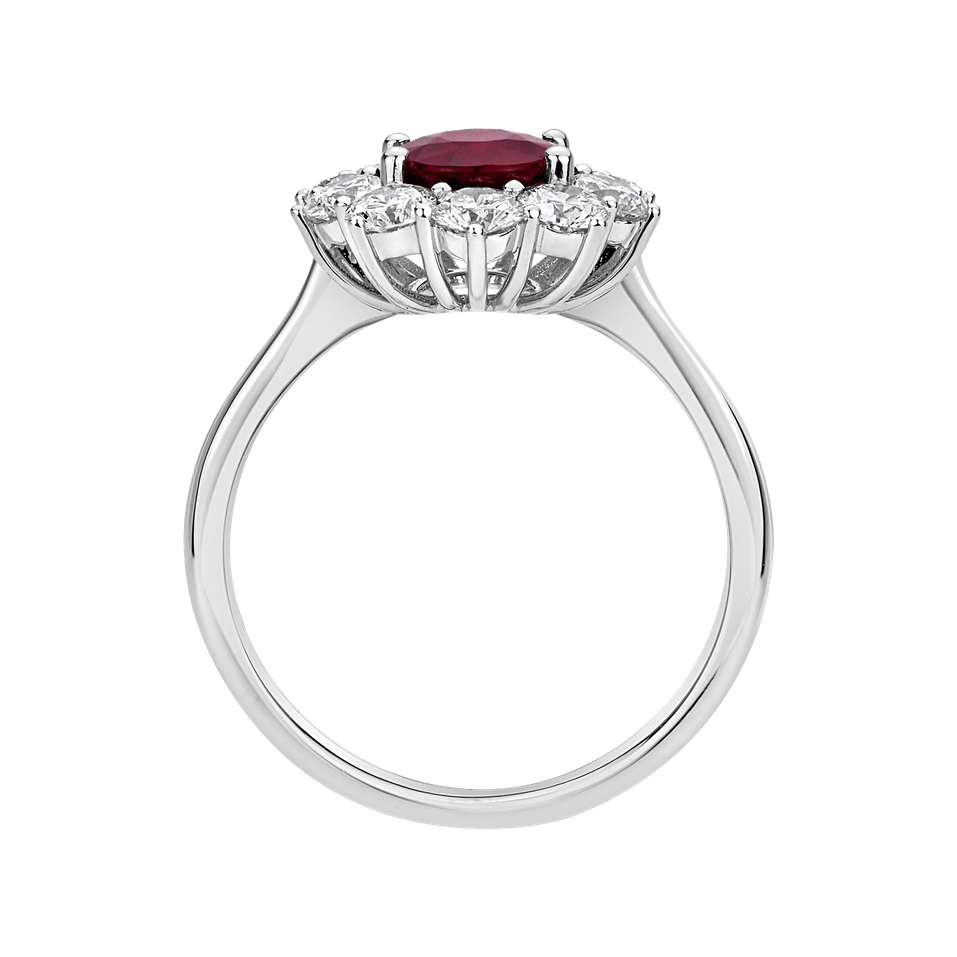 Prsteň s diamantmi a rubínom Princess