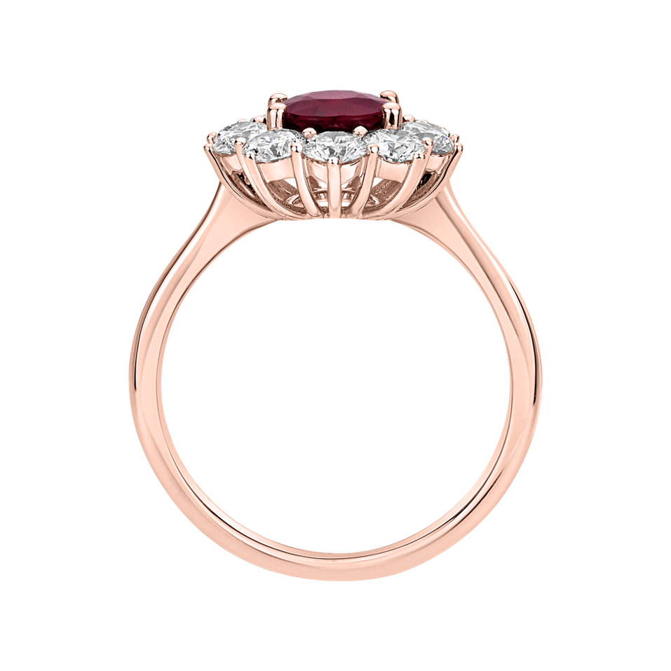 Prsteň s diamantmi a rubínom Princess