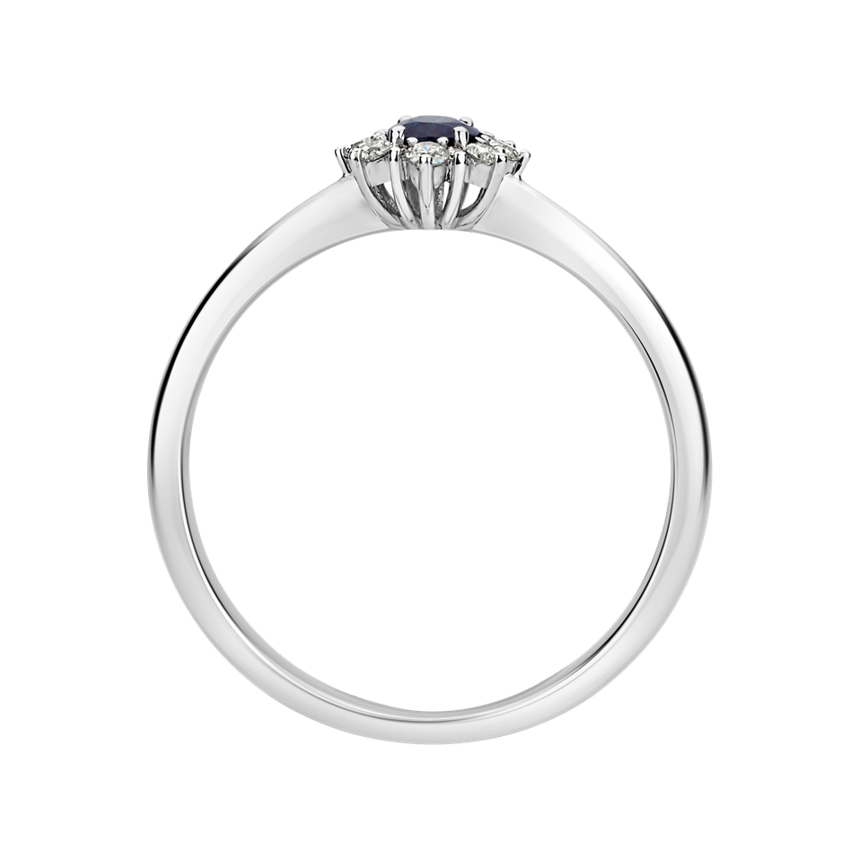 Prsteň s diamantmi a zafírom Princess