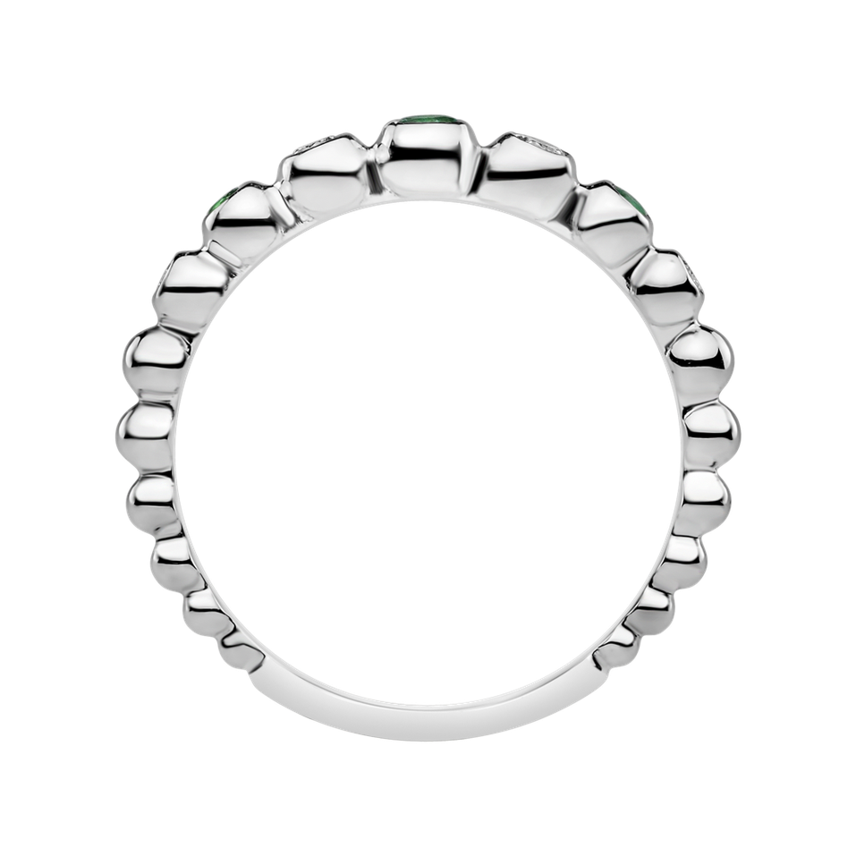 Prsteň s diamantmi a smaragdmi Shiny Dots