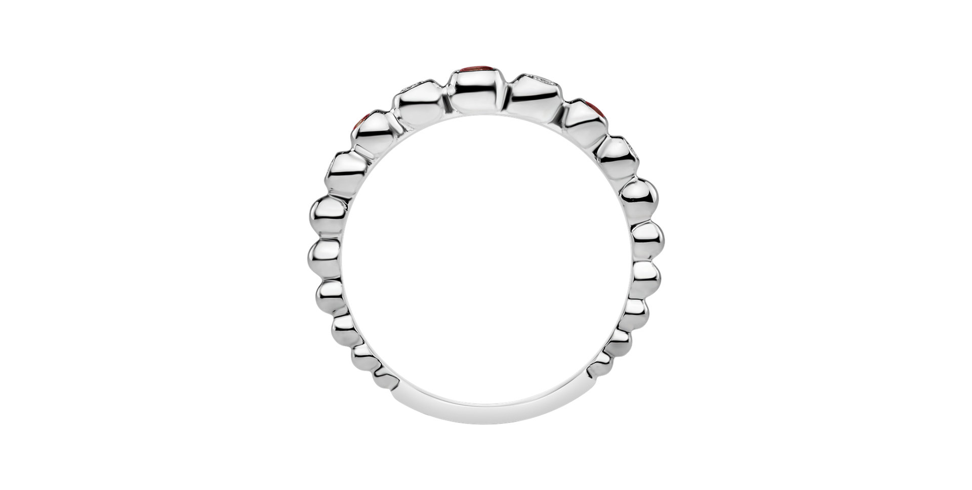 Prsteň s diamantmi a rubínmi Shiny Dots