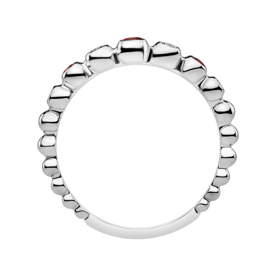 Prsteň s diamantmi a rubínmi Shiny Dots