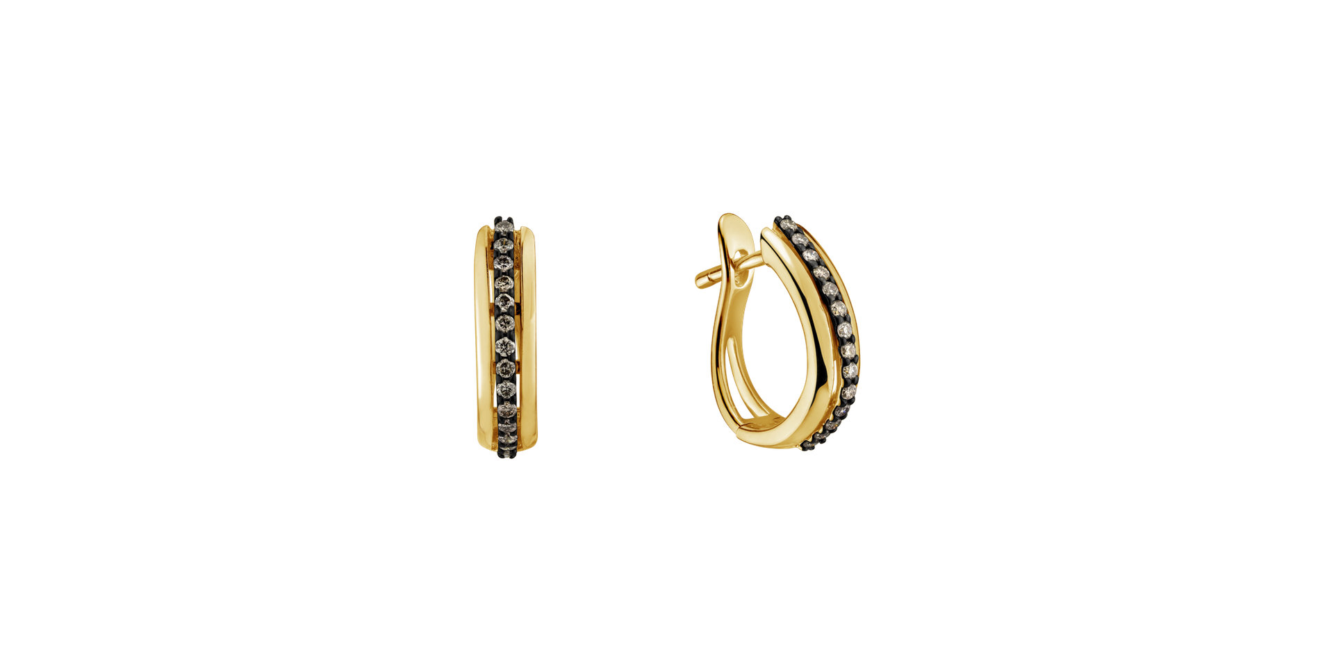 Náušnice s hnedými diamantmi Pure Soul