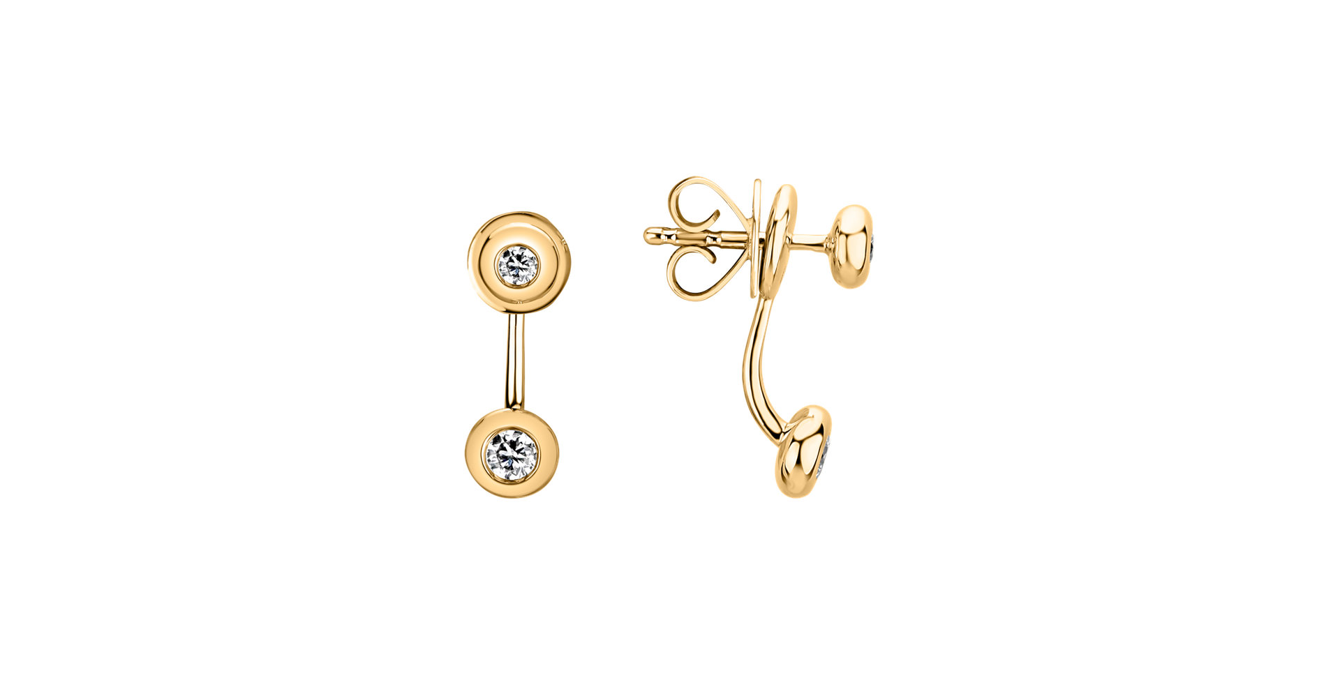 Náušnice s diamantmi Double Classy