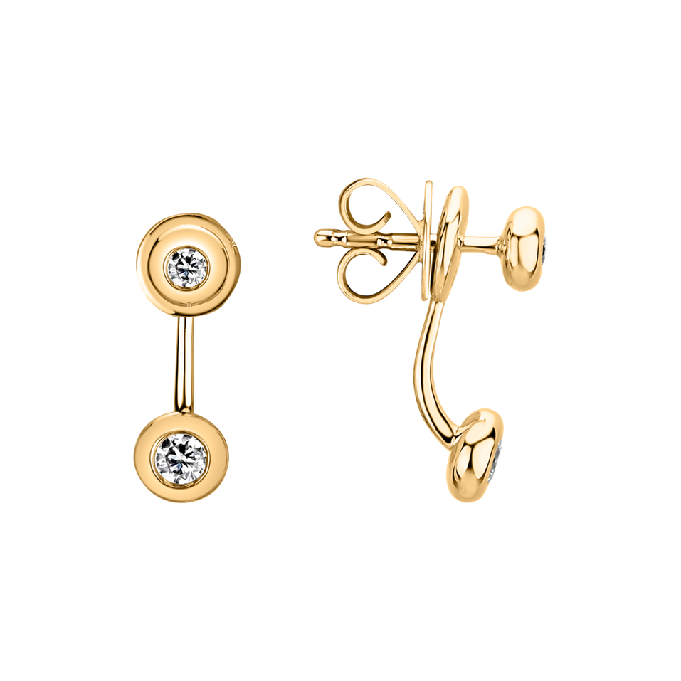 Náušnice s diamantmi Double Classy