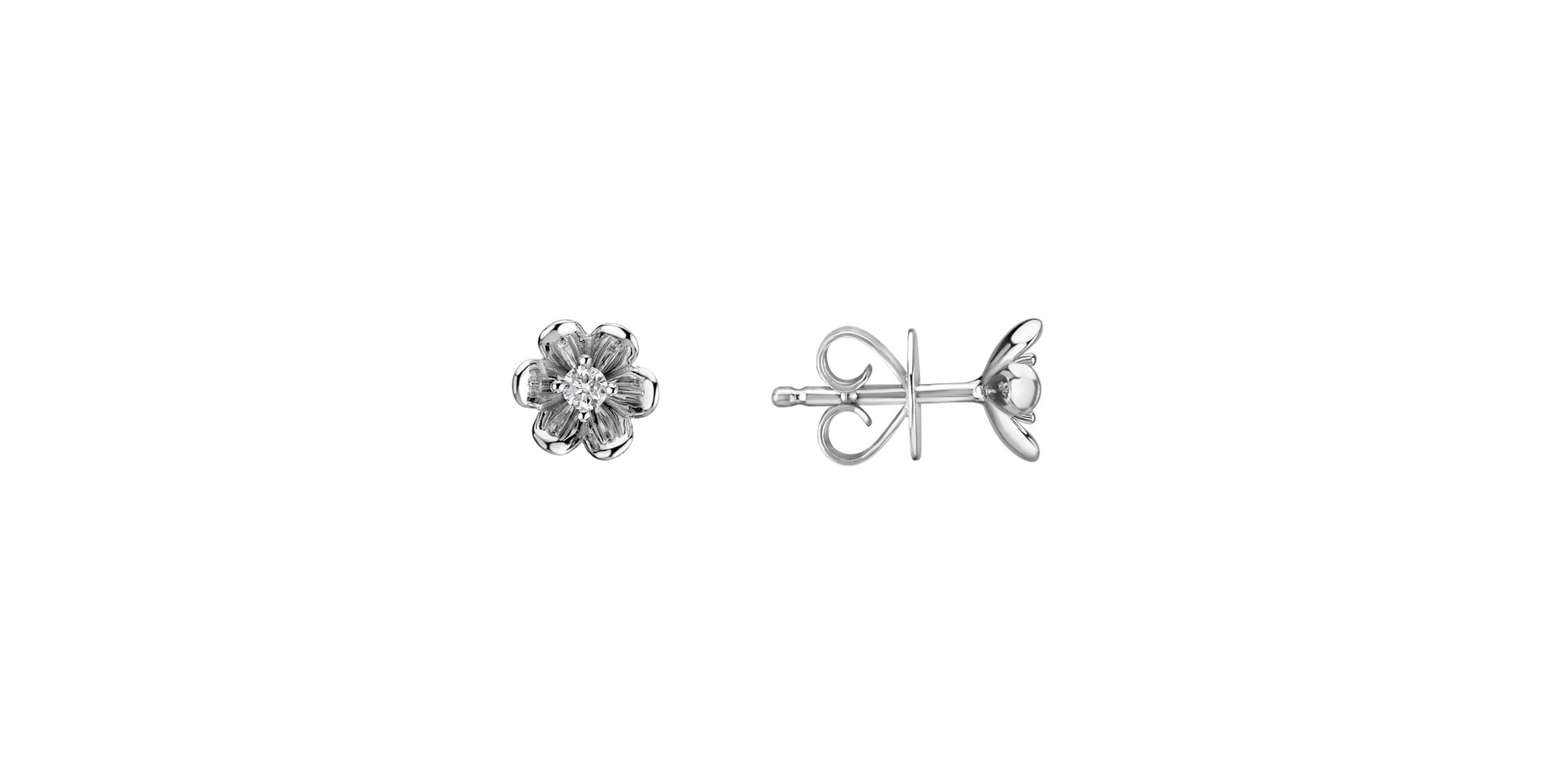 Náušnice s diamantom Shiny Blossom