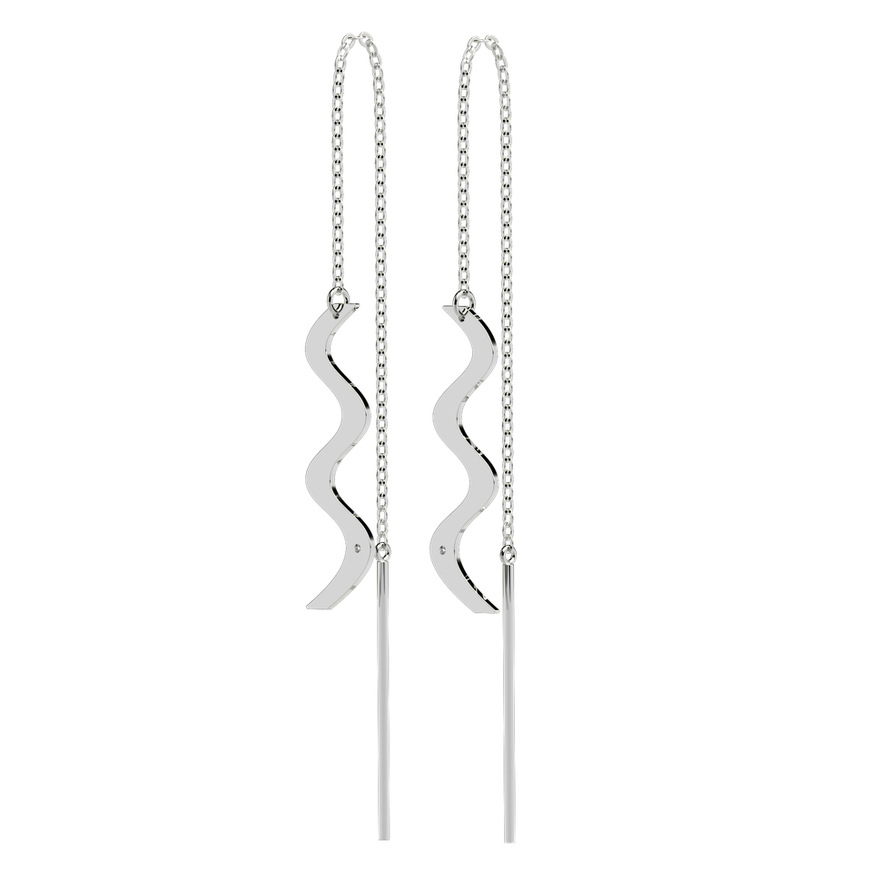 Náušnice s diamantom Wave